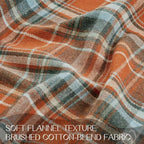 Romanstile Thanksgiving Plaid Ruffled Round Tablecloth 70 Inch Rust - Image 5