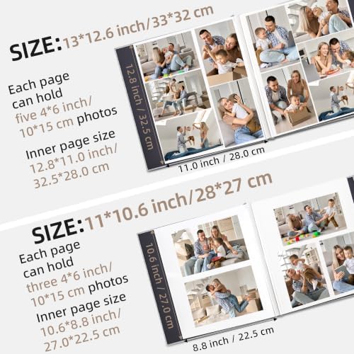 Vienrose Self Adhesive Photo Album, 60 Pages, 11 x 10.6 in, Grassgreen - Image 3