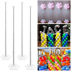 YALLOVE Telescopic Balloon Column Stand, Set of 4, 80 Inch Stainless Steel Balloon Tower Holder, Table Balloon Centerpieces, and Balloon Stand for Floor 2-in-1 Kit by YALLOVEPARTYSUPPLIES