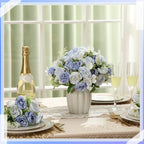 Geosar 16 Bundles Artificial Peonies Flowers,Gradient Blue - Image 4