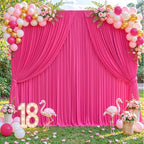 10x10FT Backdrop Curtains with Rod Pockets - Wrinkle Free Photo Stage Backdrop 2 Panels Curtains Drapes for Photography Wedding Party Baby Shower Decorations (Hot Pink) - Image 7