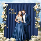 24x10FT Navy Blue Backdrop Curtains for Wedding Parties, Wrinkle Free Polyester Photography Backdrop Drapes for Graduation Baby Shower Birthday Stage Background Stand Decorations 4x10ft,6 Panels - Image 7