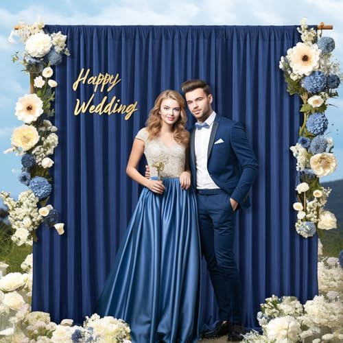 24x10FT Navy Blue Backdrop Curtains for Wedding Parties, Wrinkle Free Polyester Photography Backdrop Drapes for Graduation Baby Shower Birthday Stage Background Stand Decorations 4x10ft,6 Panels - Image 7