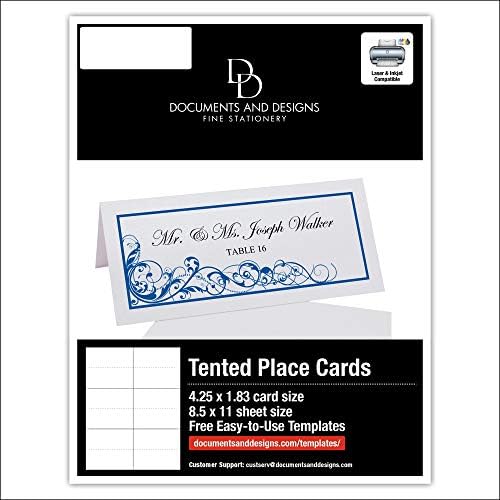 Scribble Vintage Swirl Printable Place Cards, Royal Blue, Set of 150 (25 Sh - Image 6