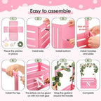 Barydat Wooden Baby Shower Crate Closet Set, Pink - Image 4