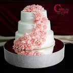 Cakebon Cake Stands - 13.5" Silver with Faux Rhinestones for Cakes and Pastries - Lightweight Polystyrene Foam for Party, Sturdy Wedding Cake Stand - Image 6