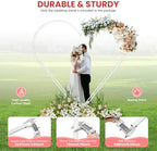 Wedding Arch Stand for Ceremony White Heart-Shaped Modern Metal Balloon Arch Stand Kit Garden Floral Arch Frame Background for Anniversary Birthday Party Bridal Shower Lawn Decor - Image 5