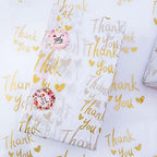 MR FIVE 50 Sheets White with Metallic Gold Thank You Tissue Paper Bulk,20" x 14",Thank You Tissue Paper for Packaging,Gift Bags,Metallic Gold Tissue for Graduation,Birthday,Thanksgiving (Pack of 3) - Image 6
