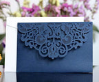 50PCS 3D Lace Flower Laser Cut Wedding Invitation Cards with Envelope Blank Inner Sheet Hollow Out Flower Shape Invitations for Wedding Quinceanera Birthday Shower Engagement Party 01 - Image 6