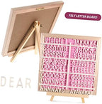 Pink Double Sided Felt Letter Board with Wooden Easel Stand | Wood Frame, Message Display, Letters, Baby Shower and Wedding Use - Image 5
