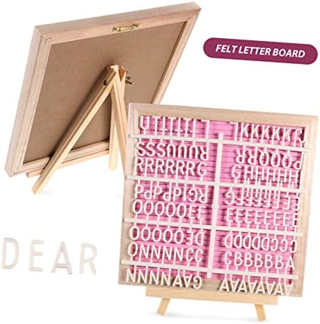 Pink Double Sided Felt Letter Board with Wooden Easel Stand | Wood Frame, Message Display, Letters, Baby Shower and Wedding Use - Image 5