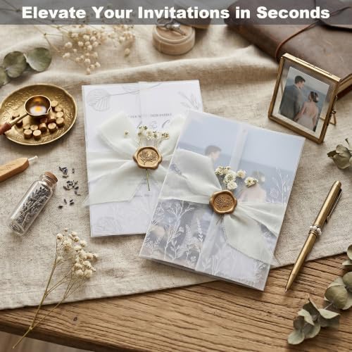 50 Pack Pre-Folded Vellum Jackets for 5x7 Invitations, 130GSM - Image 3