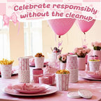 Roshtia 60 Pack Pink Bow Ice Cream Cups, 16 oz Disposable Cute Bowknot Paper Bowls with Lids, Pink Bow Dessert Bowl Snack Cup for Hot or Cold Baby Shower Birthday Mothers Day Tea Party Favor Supplies - Image 4