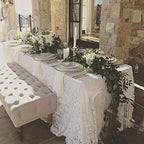 LuoluoHouse White Lace Tablecloth 6pcs Table Fabric 60x120 Inch for Rustic - Image 4