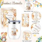 Hoolerry 6 Set Baby Shower Cups, 12oz Stainless Steel Tumbler, Brown Bear - Image 3