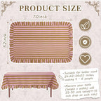 Tudomro Striped Tablecloth, Rectangle, Olive, Dusty Rose, 52'' X 70'' - Image 2