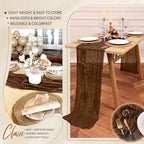 18 Pack Cheesecloth Table Runner 10FT Brown Table Runner Boho Gauze Cheese Cloth Table Runners Long Rustic Sheer Table Decorations for Wedding Party Baby Bridal Shower Birthday Holiday Home - Image 5