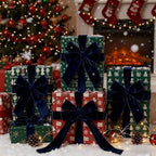 Meseey 4 Inch Wide Navy Velvet Wired Ribbon, 20 Yards Velvet Ribbon with Wire Edge for Christmas Tree, Wreaths, Gift Wrapping, Bows, Crafts and Holiday Decorations - Image 6