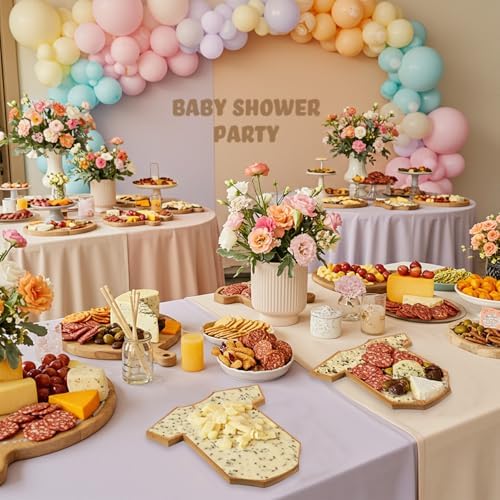 Ziliny 12 Set Baby Shower Prizes Clothing Cheese Board Gift Set,Bamboo - Image 6