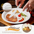 Gezond 350pcs Compostable Plates Set Heavy-duty Disposable Plates Utensils - Image 3