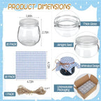 Mini Yogurt Jars, 3.4 oz Glass Bottles with Plastic Lids for Jam, 30 Sets - Image 3