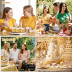 600 Pack Gold Cupcake Liners Bulk Disposable Foil Muffin Cup - Image 6