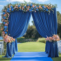 20ft x 12ft Royal Blue Backdrop Curtain for Parties, Wrinkle Free Polyester 4 Panels 5x12ft Photo Backdrop Drapes Back Drop Cloth for Wedding Birthday Party Baby Shower Photography Background by Htper
