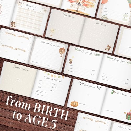 Baby Book Keepsake for New Born First 5 Years, Baby Memory Book with 24 Monthly Milestone Stickers, Memory Book & Baby Photo Album from Pregnancy to Age 5, Gender Neutral Gifts for Baby Shower - Image 7