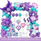 Hombae Mermaid Baby Shower Decorations Include Our Little Mermaid Is on the Way Backdrop, Balloon Garland, Banner, Tablecloth, Cake Topper, Box for Girls Ocean Under the Sea Baby Shower, 122 PCs - Image 3