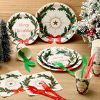 FillTouch 350 Pcs Merry Christmas Paper Plates Napkins Set for 50 Guests - Image 5