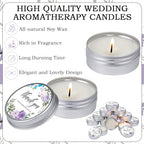 MTLEE 50 Pcs Purple Floral Wedding Candles Gift Favors for Guests 1 Oz - Image 4