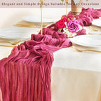 Hot Pink 20 Pack Cheesecloth Table Runner 10FT Boho Fabric Rustic Cheese Cloth Table Runner for Wedding 20 x 120 Inch Long Bridal Shower Baby Shower Gauze Sheer Birthday Party Table Decorations - Image 7