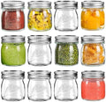 Mason Jars, 8 OZ, 12 Pack with Lids and Bands, Glass Canning Jars for Canning, Pickling, Preserving, Jam, Honey, Wedding Favors, Shower Favors (12 Pack) (Regular Mouth) by Unknown