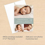 Let's Make Memories Personalized Baby Announcement Cards - Birth, Adoption - Boy, Girl - Premium Quality Custom Photo Cards for Mailing - 5x7 - Includes White Envelopes - Special Stats - 75 ct - Image 3