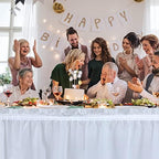 Tegeme 16 Pieces White Plastic Table Skirts for Rectangle Tables, 14 ft x 29 in Disposable Ruffle Table Skirting with Adhesive Strip, Bulk Party Supplies for Wedding, Birthday, Baby Shower & Banquet - Image 4
