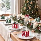 Yeaqee 50 Pcs Mini Metallic Paper Gift Bags with Handle, Green Red, White - Image 6