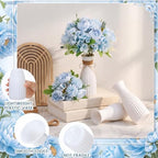 12 Set Artificial Hydrangea Peony Flowers with Vase, Blue - Image 4