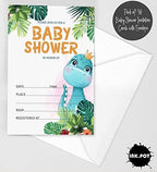 Pack of 30, Boy/Girl Baby Shower Party Collection, Baby Shower Invitation Cards, Fill in the Blank Invites WIth Envelopes, Dinosaur Theme Party Supplies - Image 2