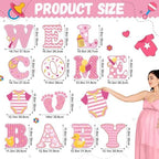 13 Pcs welcome Baby Yard Signs with Stakes 15in Baby Shower Yard Sign, Pink - Image 2