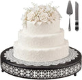 Wenqik Black Metal Cake Stand 20 Inch with Cutting & Spatula by Wenqik