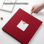 HoneyTolly Large Photo Album Self Adhesive, DIY Scrapbook Album for 3x5 4x6 8x10 Pictures, 60 Pages Linen Cover Memory Book, Ideal Gift for Family Wedding Baby Christmas Anniversary(Red) - Image 2