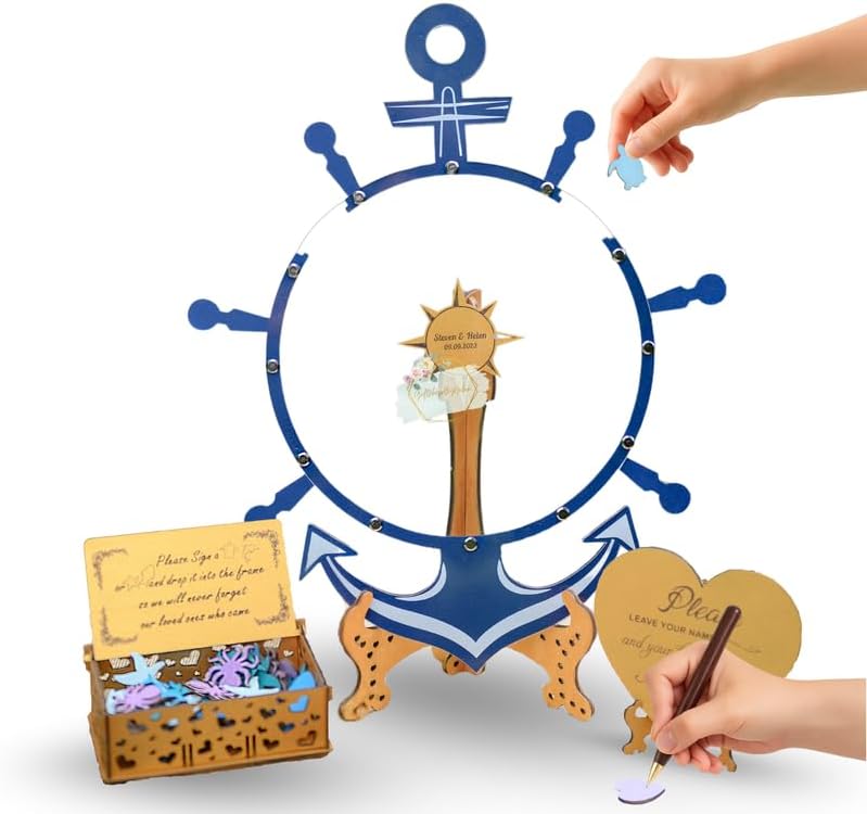 Nautical Anchor Wedding Guest Book Alternative Beach Wedding Keepsake by GIFTSH0PBYHELEN