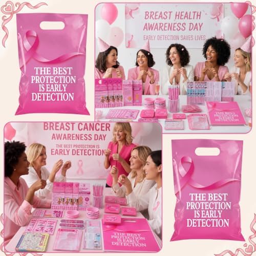 Eaasty 120 Pcs Breast Cancer Awareness Items Bulk, Pink Ribbon Gifts Favors - Image 6