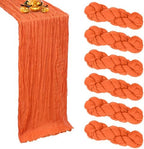 6 Pack Orange Cheesecloth Table Runner 10Ft 23 x 120 Inch by RestfulGlow