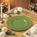 Tinybee 60PCS Green Plastic Plates - Heavy Duty Green Disposable Plates - Image 7