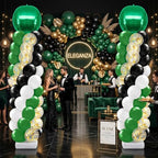 2 Sets Green Black White Balloon Column Stand Kit, Adjustable Floor Balloon Tower with Foil & Latex Balloons, DIY Party Decorations for Birthday Baby Shower Jungle Safari Sports Anniversary by Sonwyoung