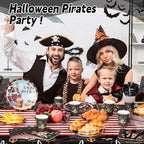 Potchen 452 Pcs Pirate Plates Napkins Party Supply, Red Black - Image 4