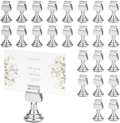 24 Pack Harp Clip Wedding Table Number Holders 1.7 inch Metal Place Card by Unknown
