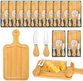 12 Sets Bridal Baby Shower Prizes for Game Winners Bamboo Square Mini Charcuterie Cheese Boards Butter Spreaders Forks with Thank You Tags Gift Box for Guests Wedding Birthday Party Favors by KBDHYY