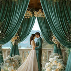 10x10ft Hunter Green Backdrop Curtain for Wedding Parties Wrinkle Free Fabric Dark Green Drapes Backdrop Decoration for Baby Shower Birthday Photography Decoration 2 Panels, 5ft x 10ft - Image 2